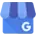 Google My Business logo: blue shop icon with a white 