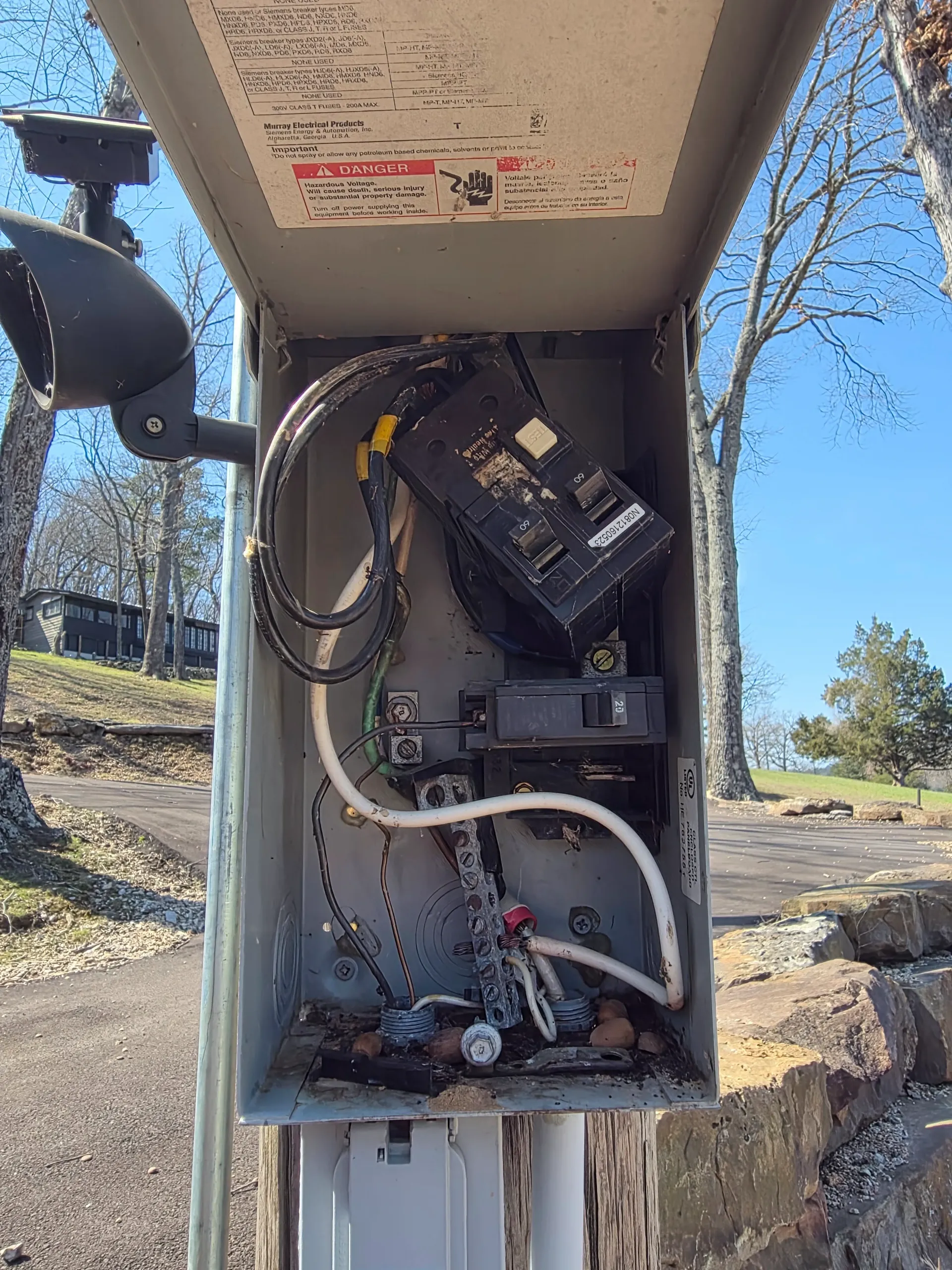 Emergency repair, generator blowout before repair picture.