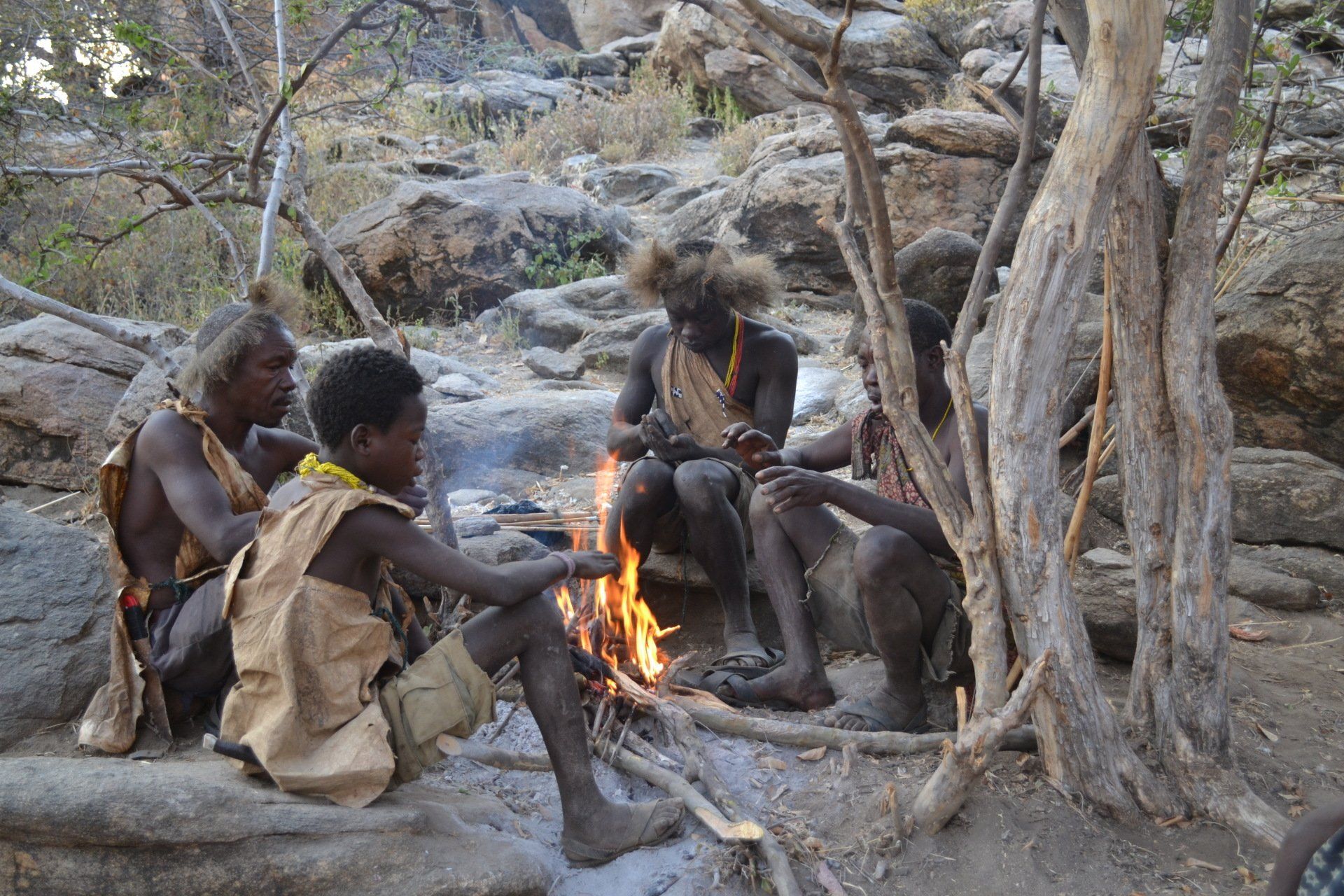 African Tribe Fire Gathering