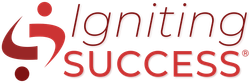 The logo for igniting success is red and white.