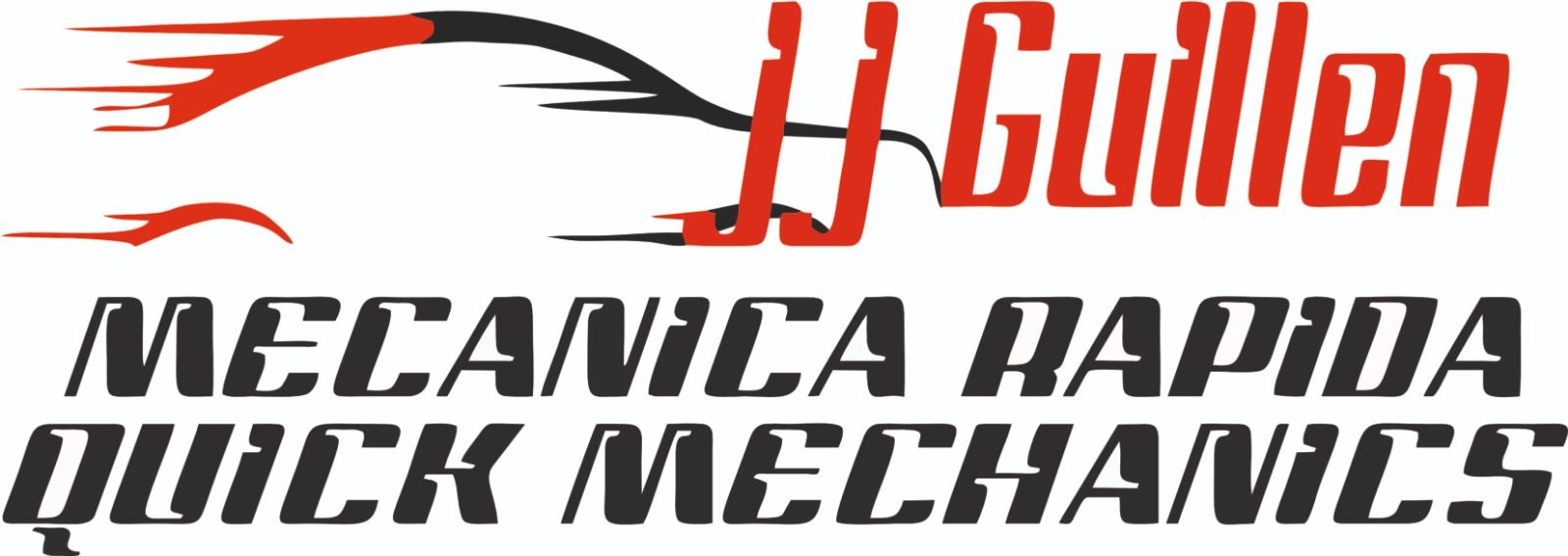 H Gullen MECANICA RAPIDA QUICK MECANICS logo in red, black, and gray with a stylized car graphic