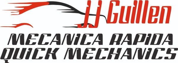 H Gullen MECANICA RAPIDA QUICK MECANICS logo in red, black, and gray with a stylized car graphic