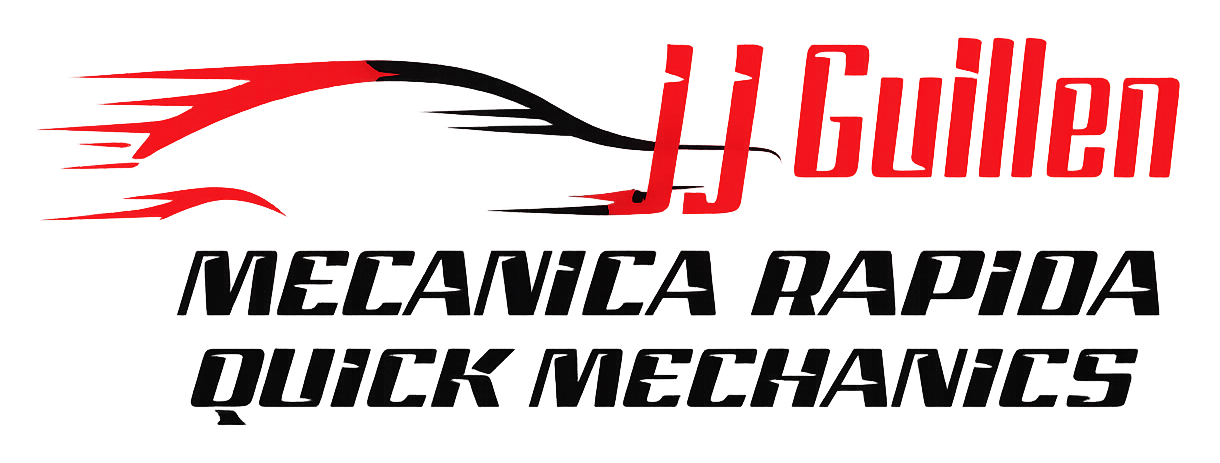 JJGullen logo with red and black stylized car graphic and text “Mecanica Rapida / Quick Mechanics”
