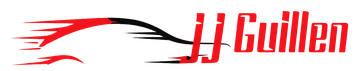 JJ Guilen logo with red text and a red-and-black swoosh graphic on a white background