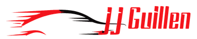 JJ Guilen logo with red text and a red-and-black swoosh graphic on a white background