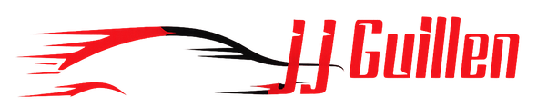 JJ Guilen logo with red text and a red-and-black swoosh graphic on a white background