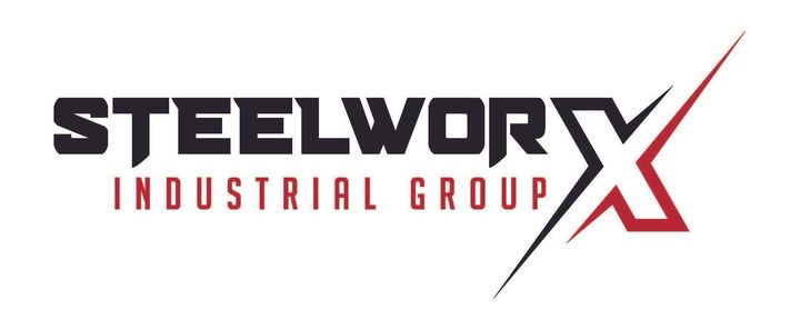 A logo for steelwork industrial group is shown on a white background.