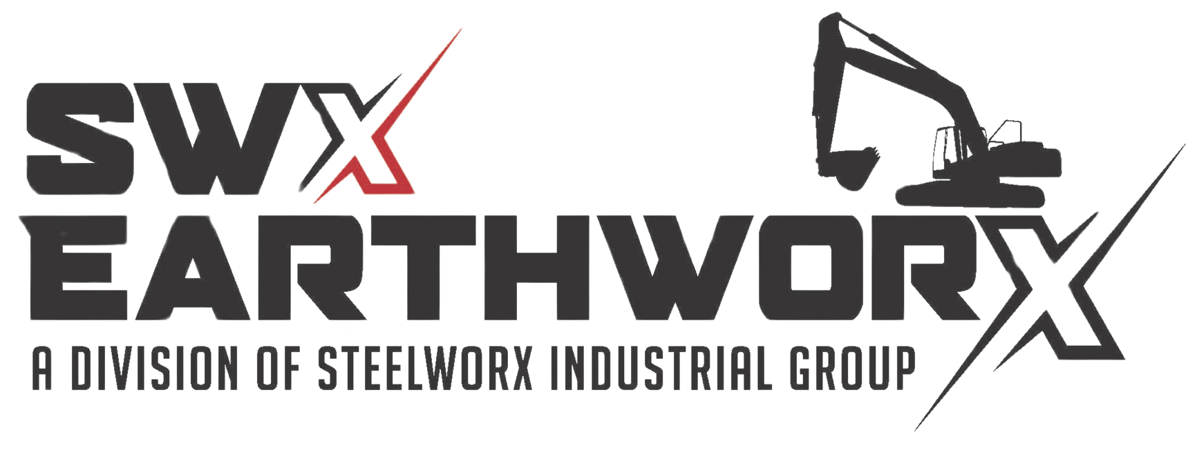 The logo for swx earthwork is a division of steelwork industrial group