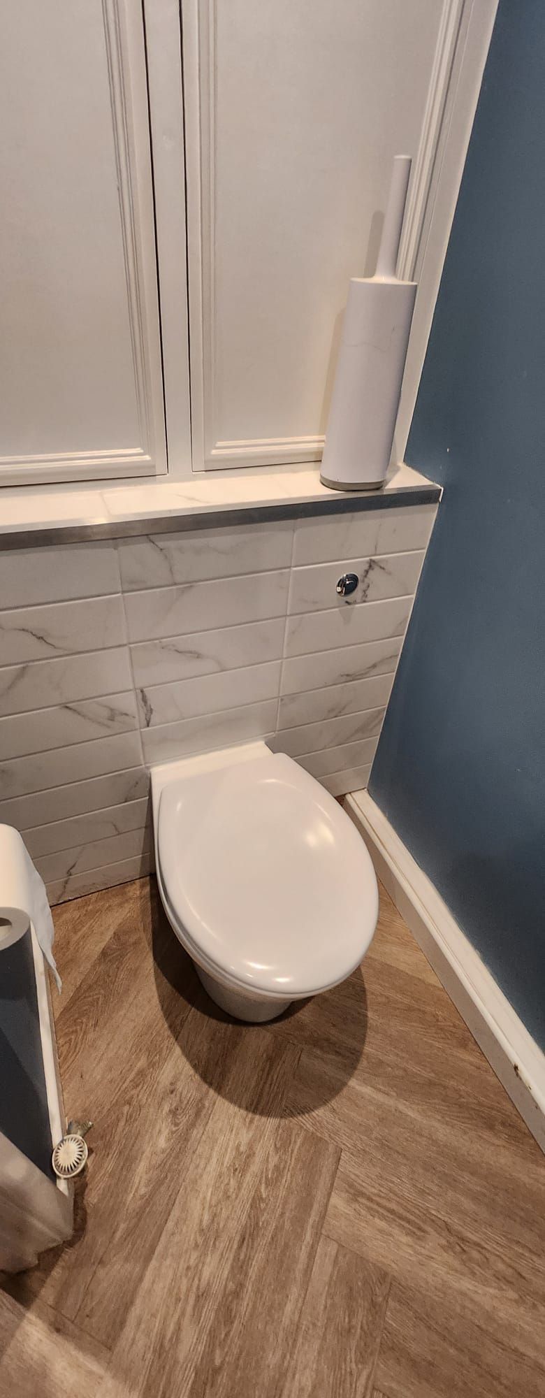 Modern bathroom with grey marble