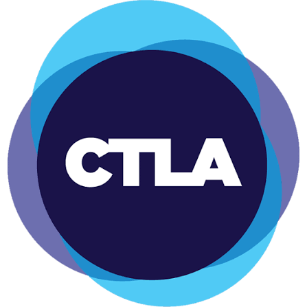 CTLA logo in white on a dark blue circle with overlapping cyan and purple rings