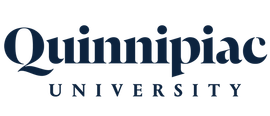 Quinnipiac University logo in navy blue text on a white background