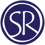 A blue circle with the letter sr inside of it
