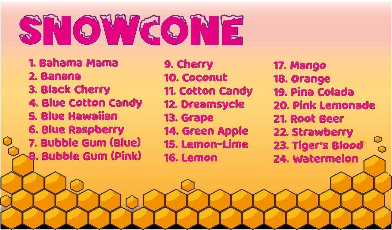Soda Menu - Niceville, FL - Honeybee Ice Cream & Arcade