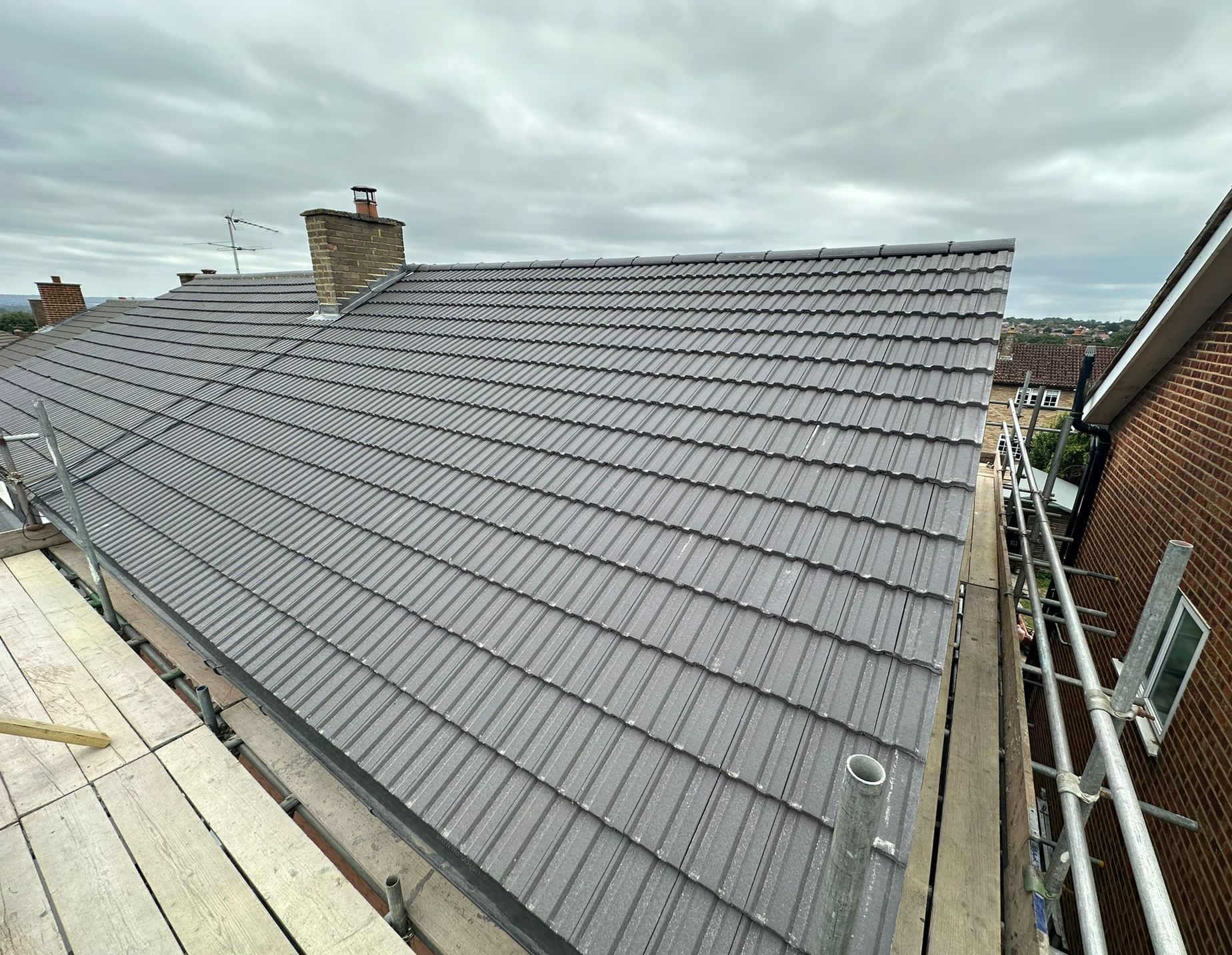 After new slate roof