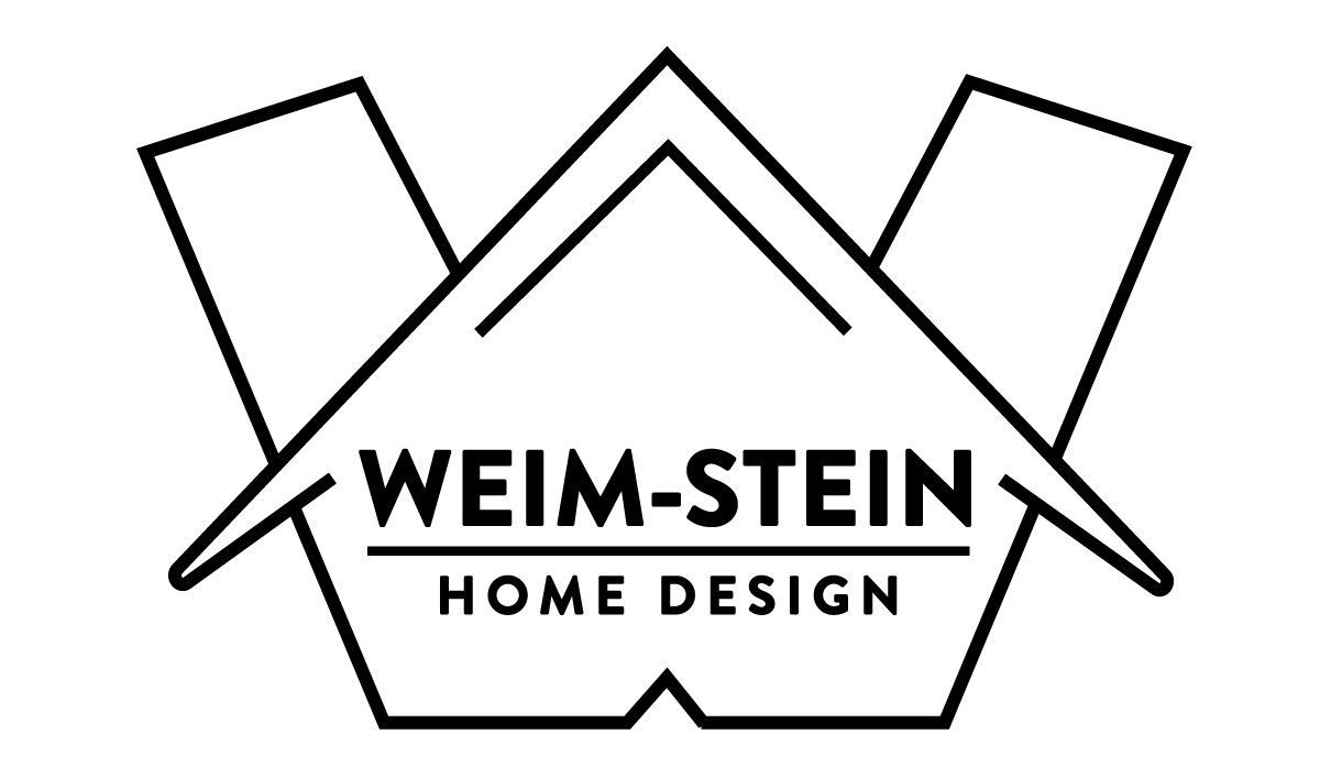 Logo for Weim-Stein Home Design, a stylized "W" incorporating a roof shape, with the company name and tagline below.