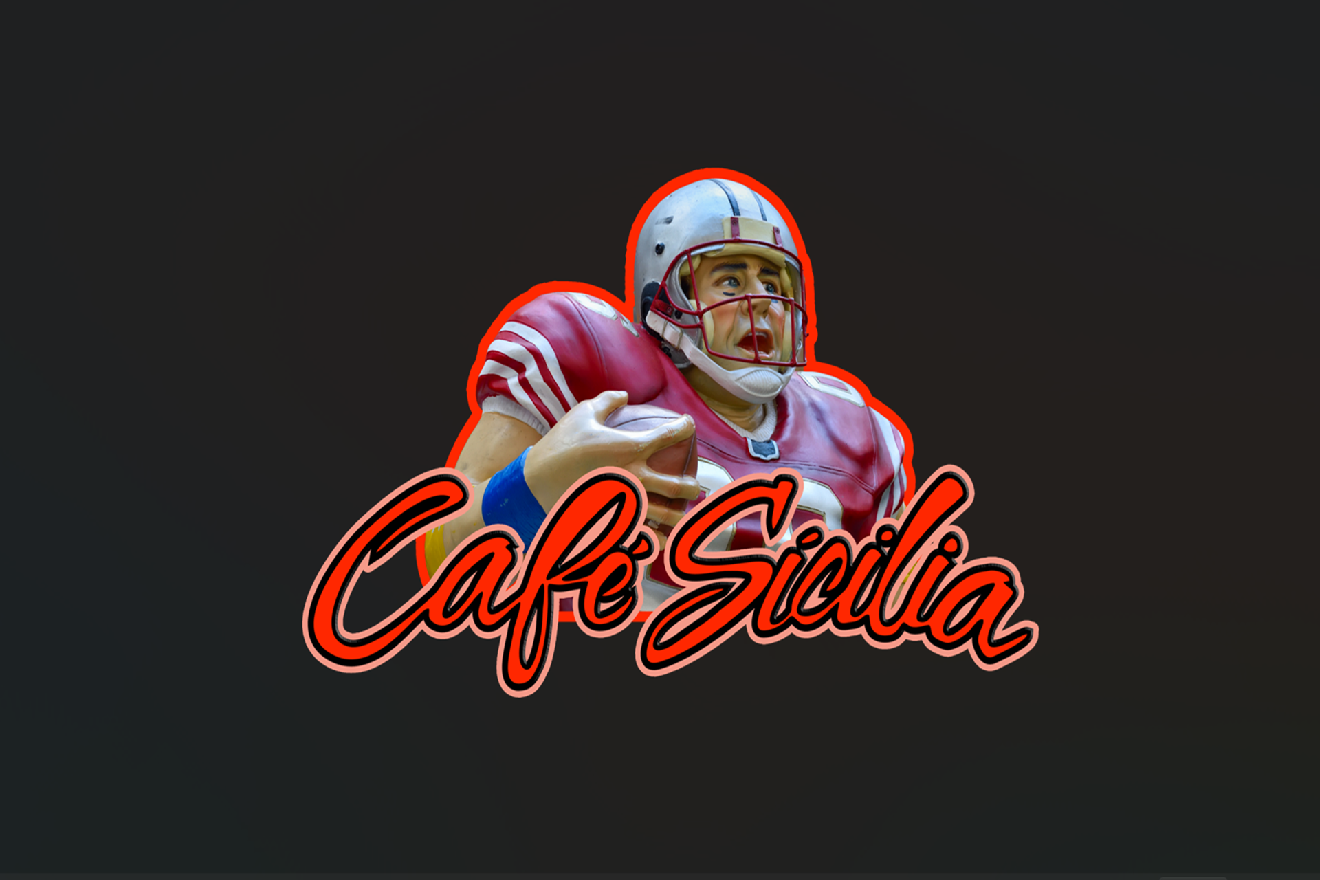Cafe Sicilia Logo Football Player