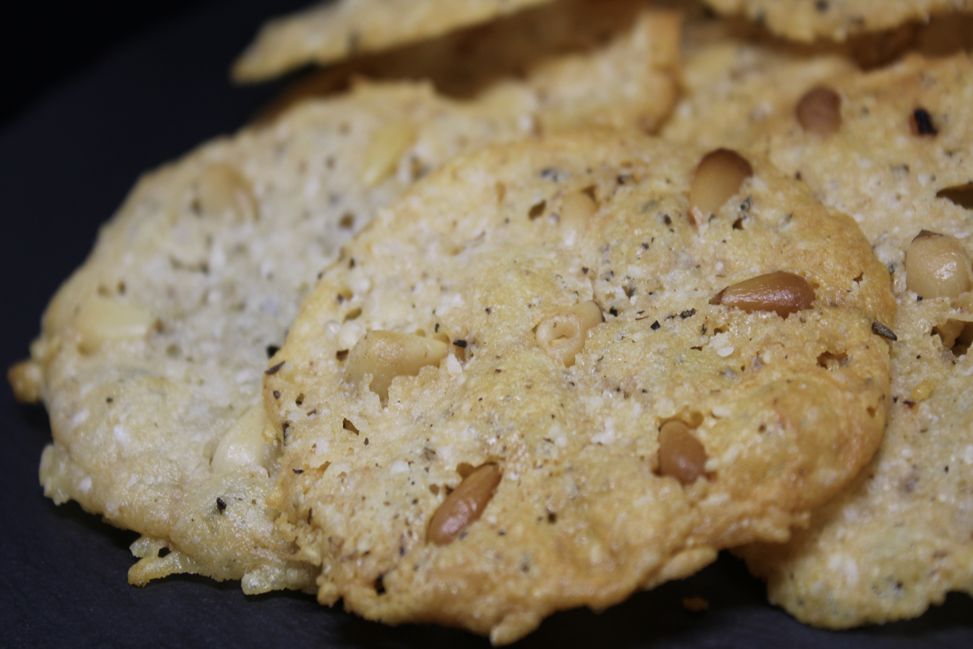 Parmesan and Pine Nut Crisps