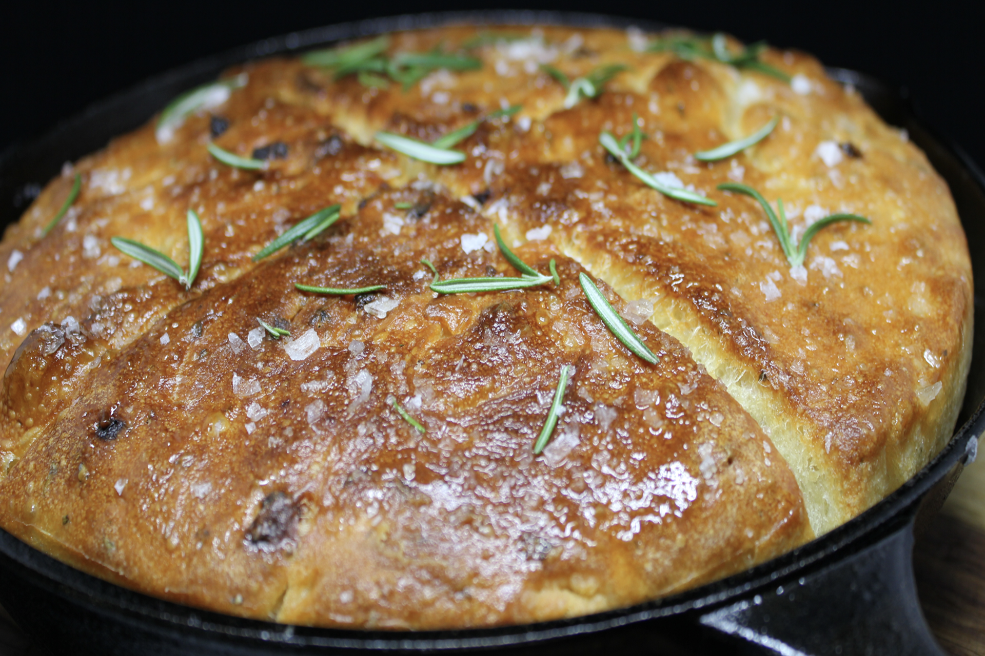 Skillet Bread with Maldon Salt and Rosemary