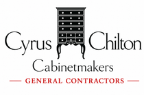 Cyrus Chilton Cabinetmakers logo with black cabinet icon and red “General Contractors” text