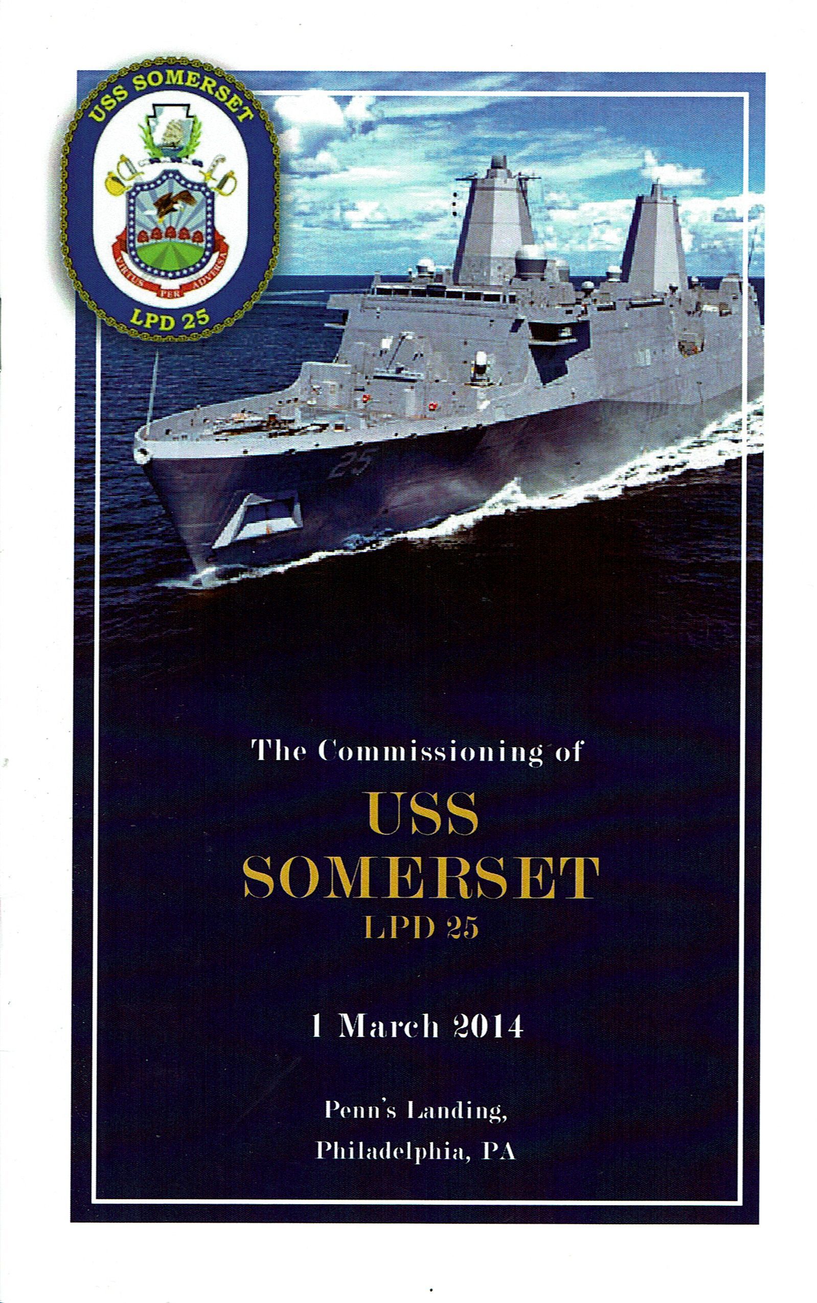 A book titled USS Somerset Lpd 5