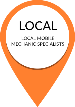 Orange location pin logo with text “LOCAL” and “LOCAL MOBILE MECHANIC SPECIALISTS”