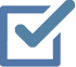 Blue checkmark inside a square checkbox icon