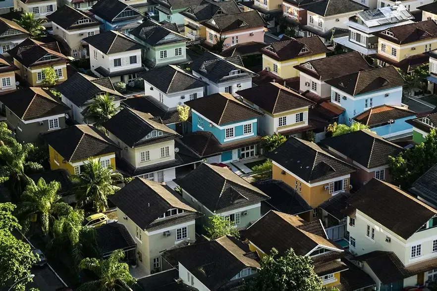 Aerial photography of houses