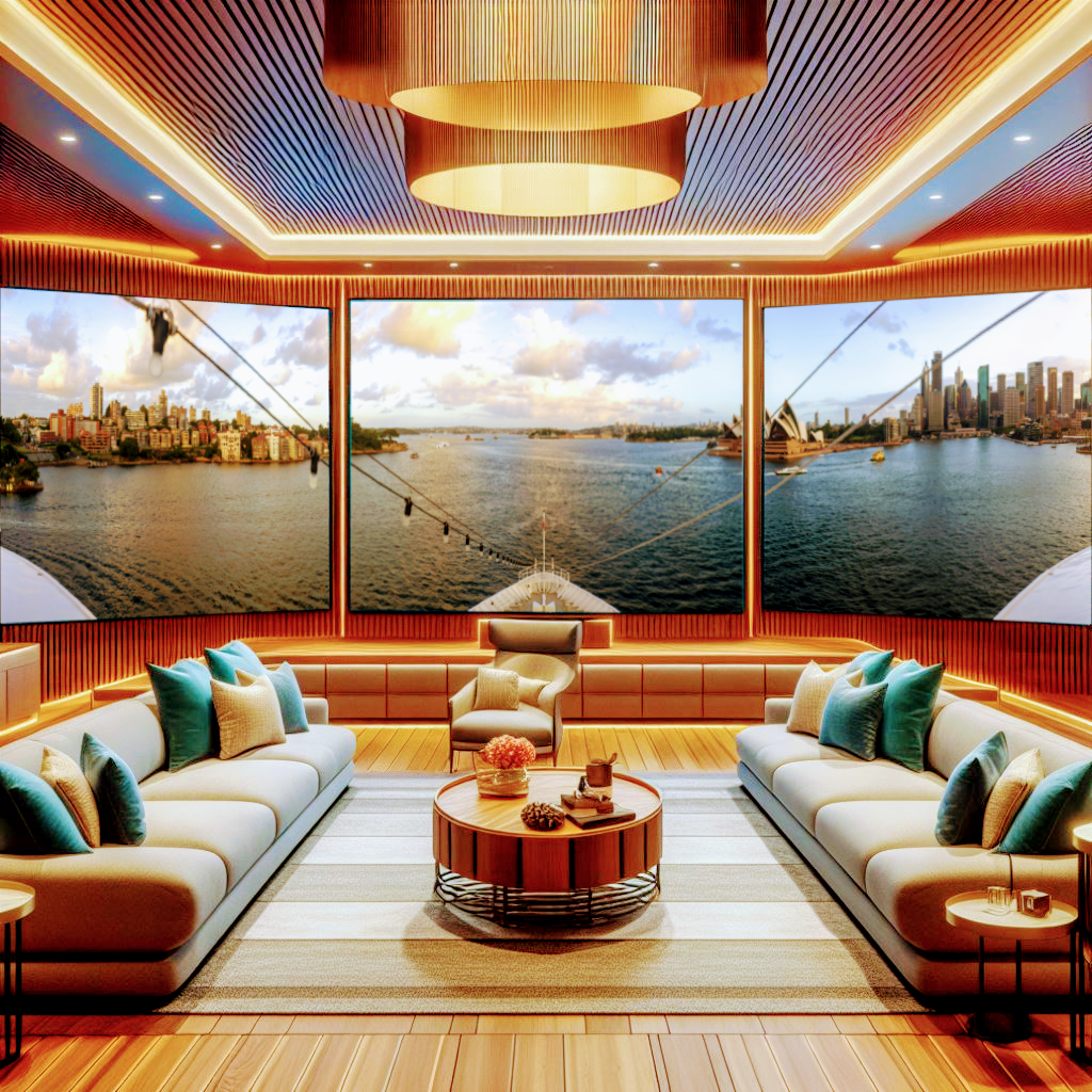 Cruise Ship Lobby multiple screens