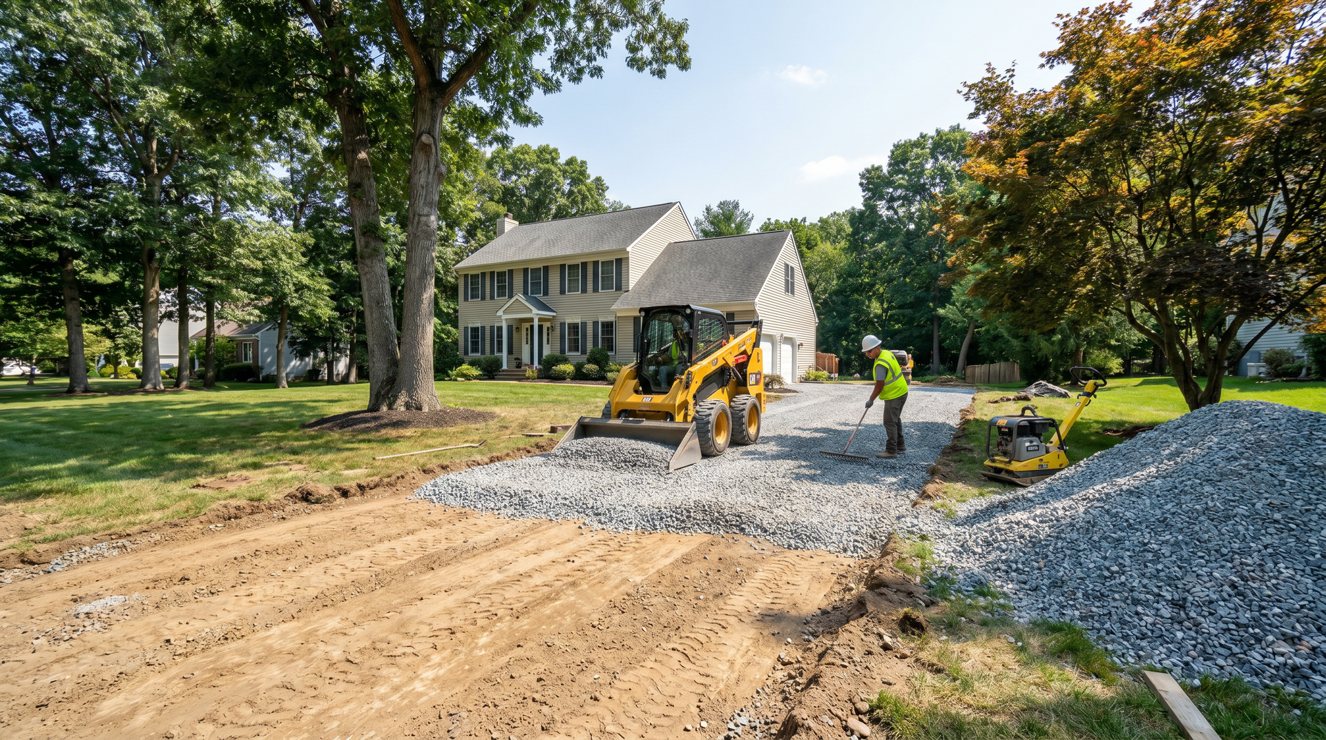 Gravel driveway installation in Franklin, NJ
