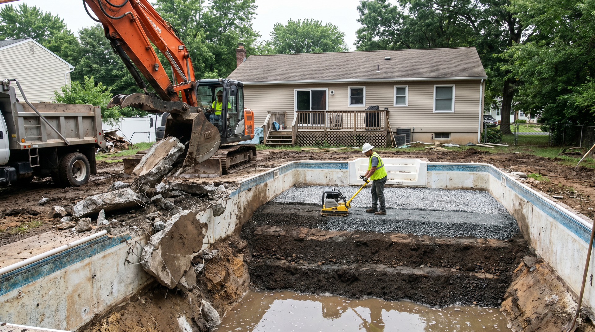 Inground pool removal and fill-in services in New Jersey