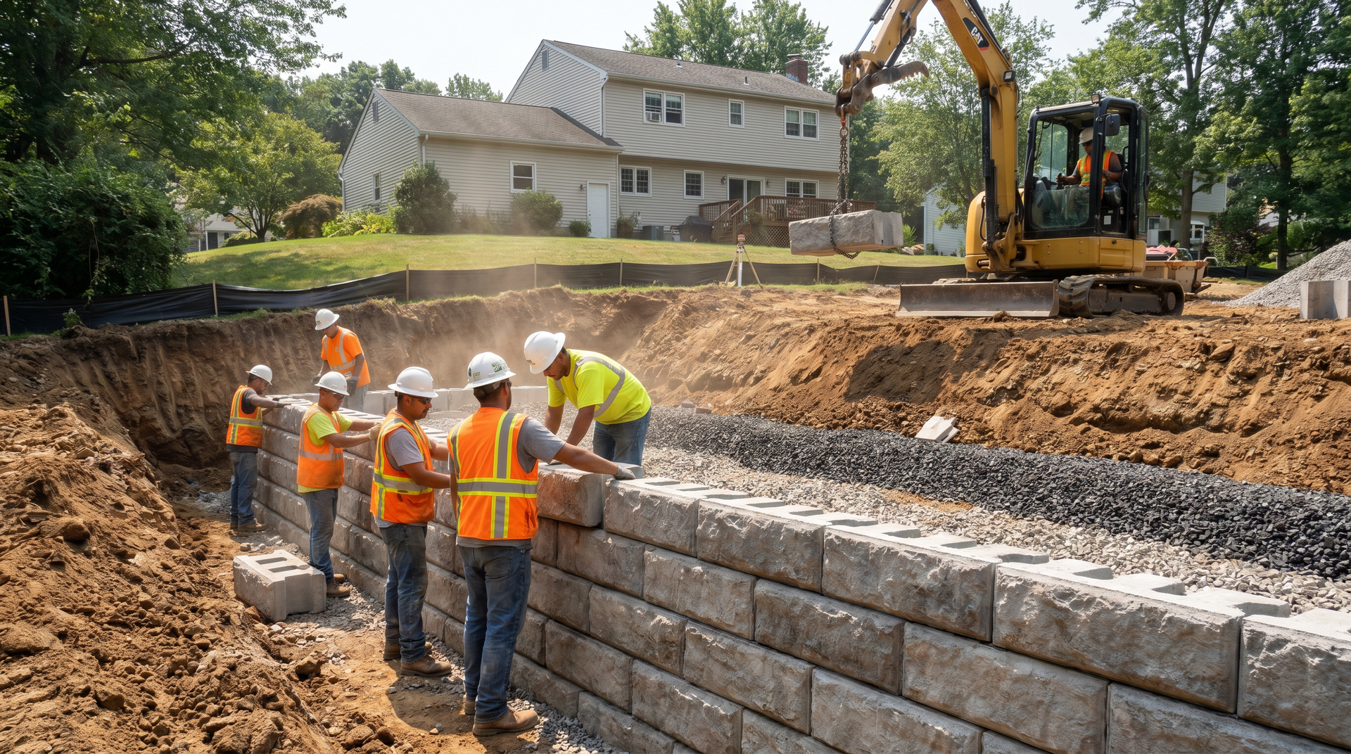 Retaining wall and hardscape installation in Franklin, NJ