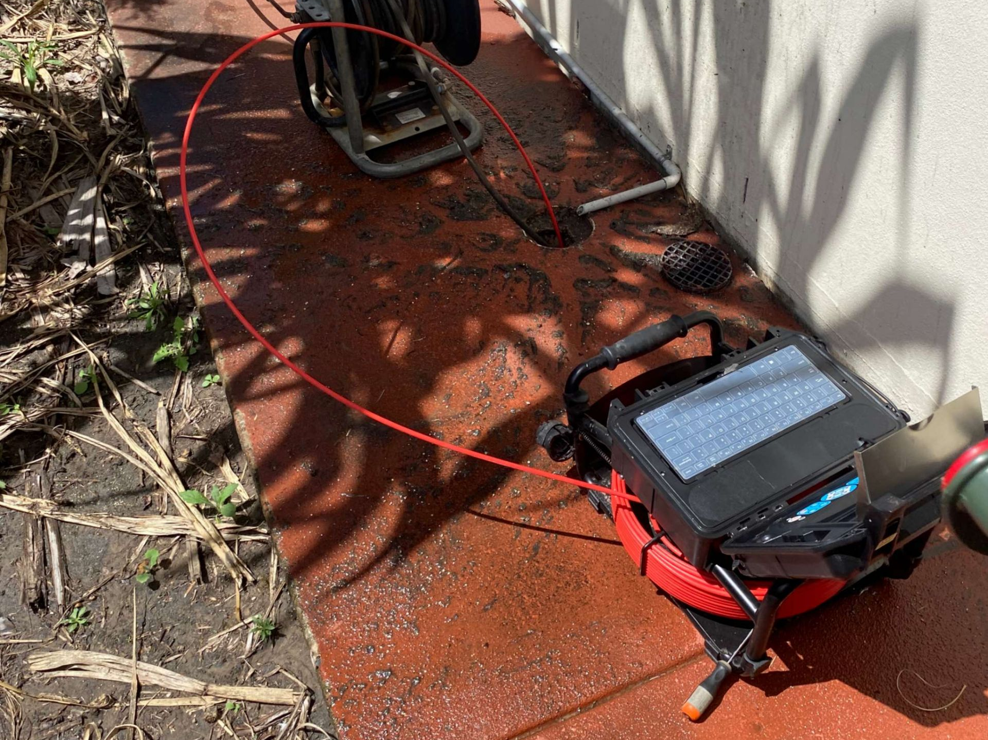 CCTV drain camera inspection identifying tree roots in drainage pipe Alexandra Hills