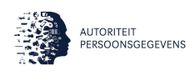 Logo van de Autoriteit Persoonsgegevens met een blauw digitaal profielicoon en zwarte tekst op een witte achtergrond.