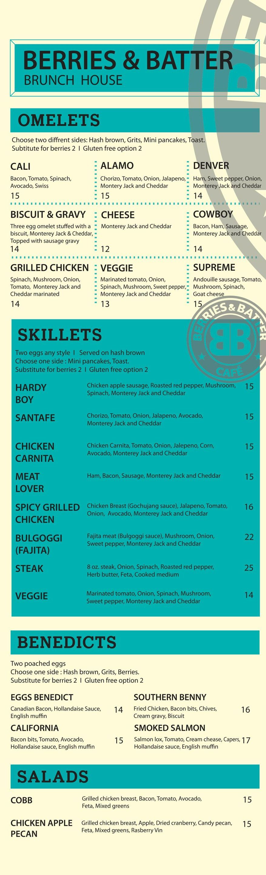 Food & Drink Menu Highland Village & Frisco, TX