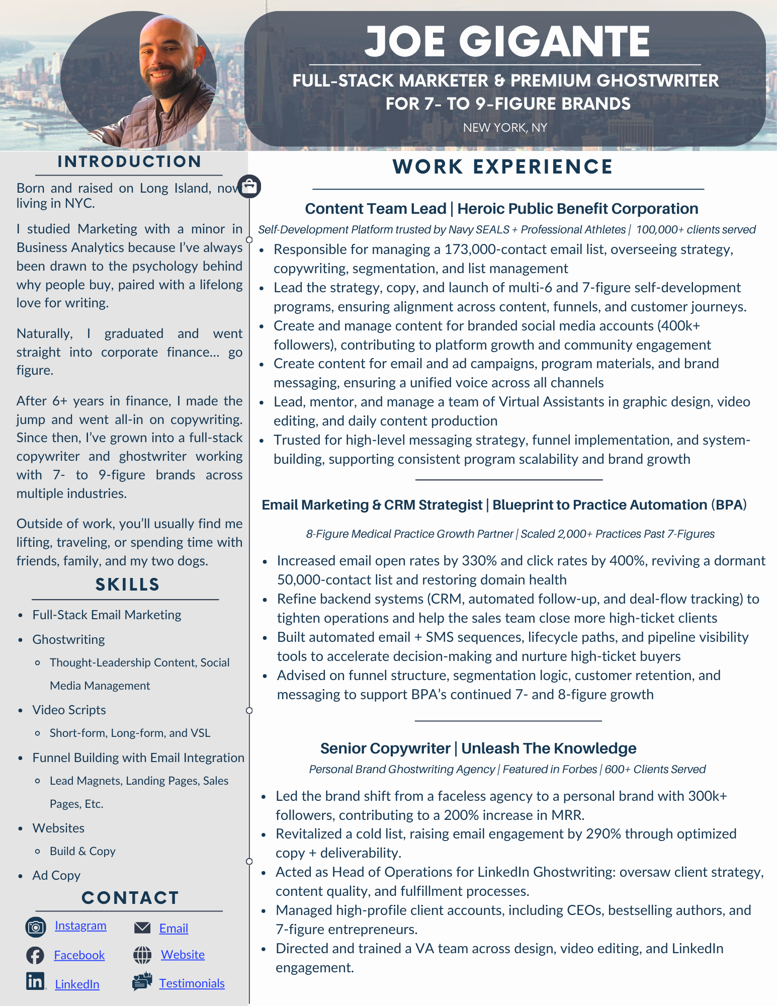 Joe Gigante CV
