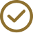 Brown checkmark inside a beige circle, icon for confirmation or completed status