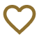 Gold outline heart icon on a white background