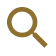 Gold magnifying glass icon on white background