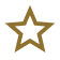 Gold outlined star icon on a white background