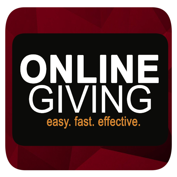 Online giving button with the words
