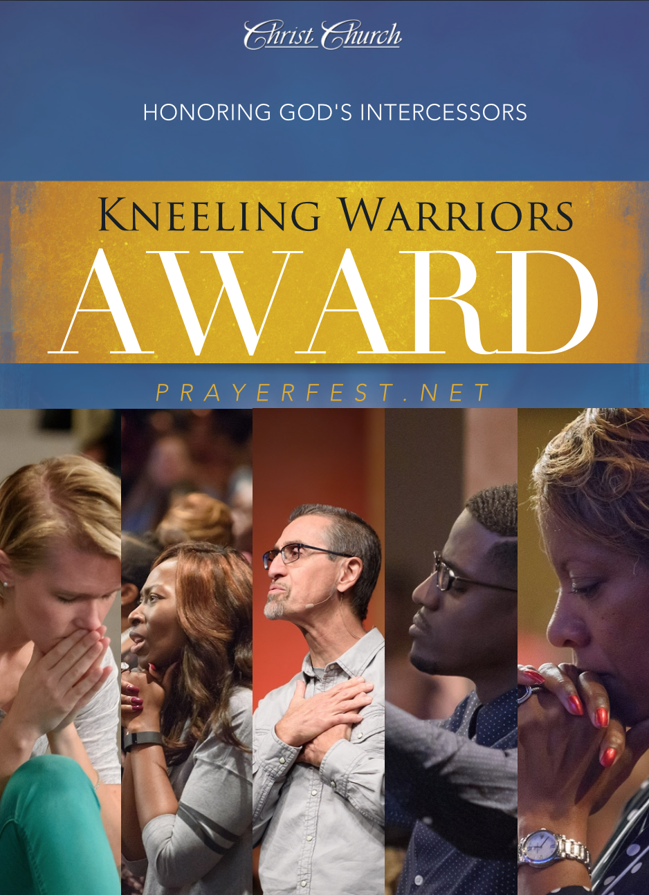 Award poster: People praying, title 