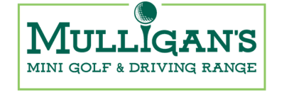 The logo for mulligan 's mini golf and driving range