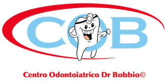 Logo del Centro Odontoiatrico Dr. Bobbio con dente sorridente e scritta COB blu.