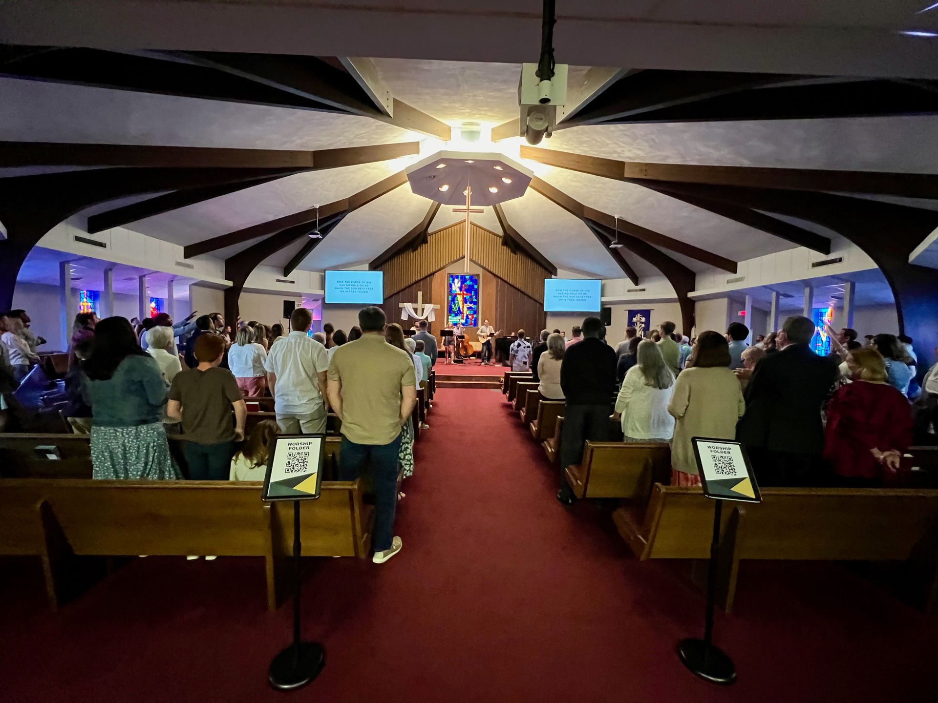 The Athens sanctuary and congregation during an Easter service
