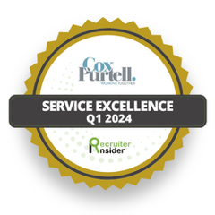 Recruiter insider logo of winner service excellence q1 2024 