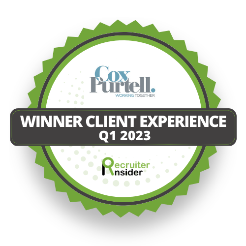 Recruiter Insider Award Logo Winner client experience q1 2023
