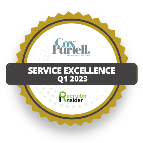 Recruiter Insider Award Logo Service excellence q1 2023