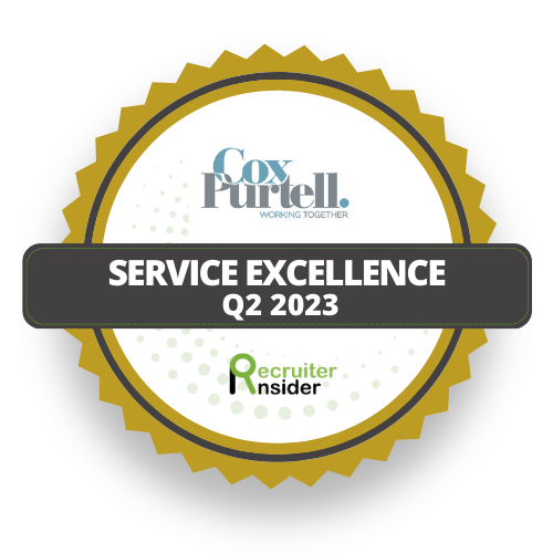 Recruiter insider logo of winner service excellence q2 2023 