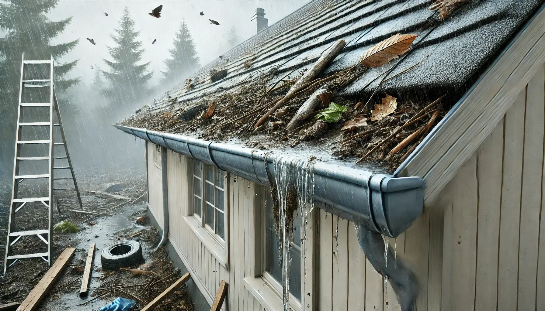 7. Clogged Gutters Leading to Leaks