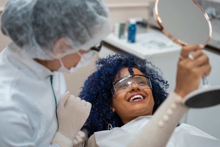 Woman having a dental checkup